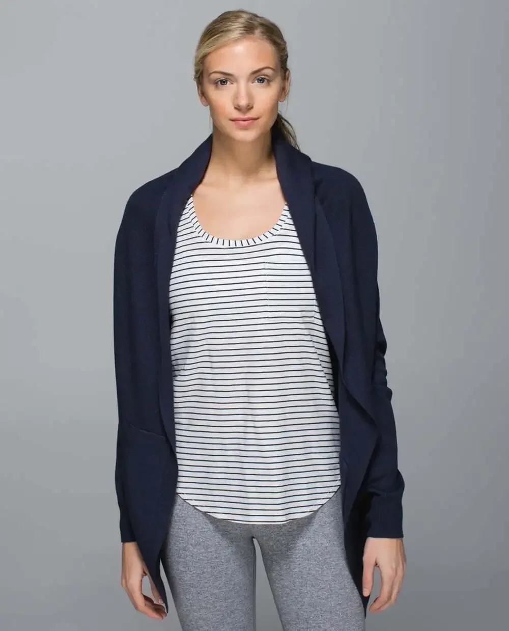 Lululemon Cabin Yogi Reversible Cashmere Blend Open Cardigan Wrap